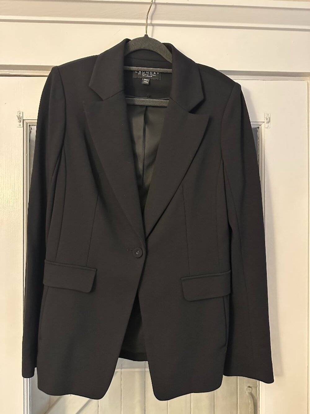Laundry by Shelli Segal Black Blazer S | Removable Quilted Collar